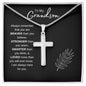 Gift For Grandson | Stainless Steel Cross Necklace - Braver