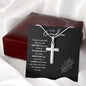 Gift For Grandson | Stainless Steel Cross Necklace - Braver
