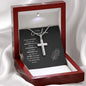 Gift For Grandson | Stainless Steel Cross Necklace - Braver