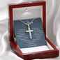 Gift For Soulmate | Cross Necklace - Heart Blue