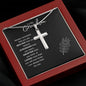 Gift For Grandson | Stainless Steel Cross Necklace - Braver