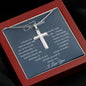 Gift For Soulmate | Cross Necklace - Heart Blue