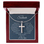 Gift For Soulmate | Cross Necklace - Heart Blue