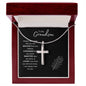Gift For Grandson | Stainless Steel Cross Necklace - Braver
