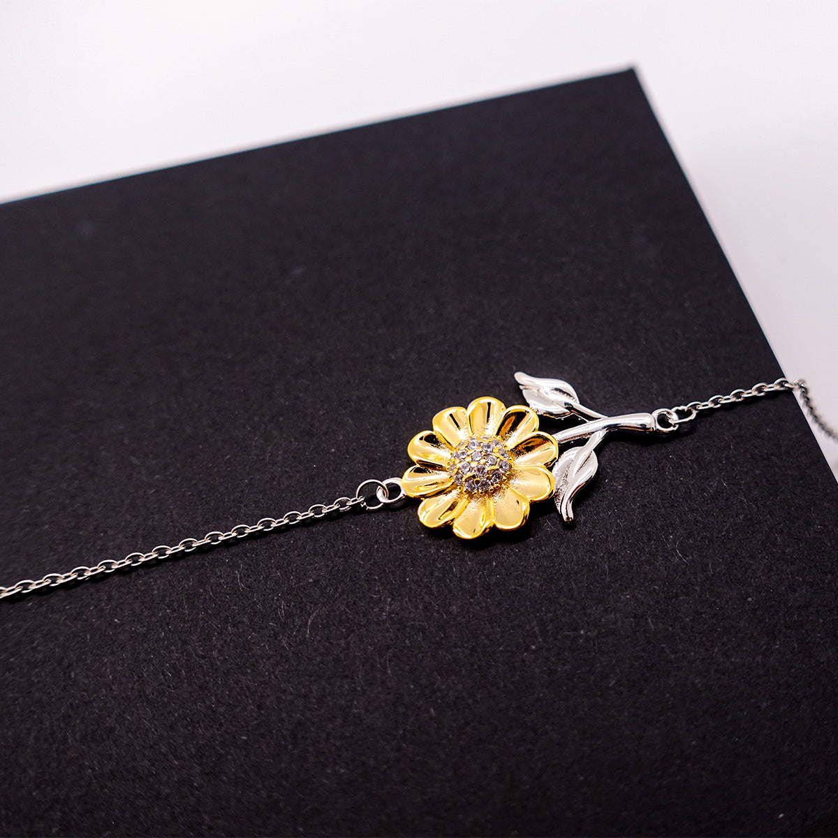 Gift For Mom | Support Sterling Silver Sunflower Bracelet From Daughter