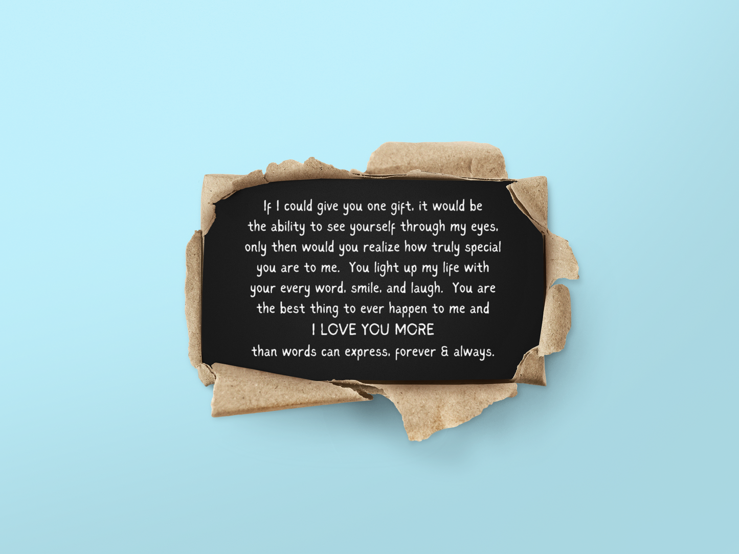 Engraved Aluminum Love Note Wallet Insert Card | To Soulmate