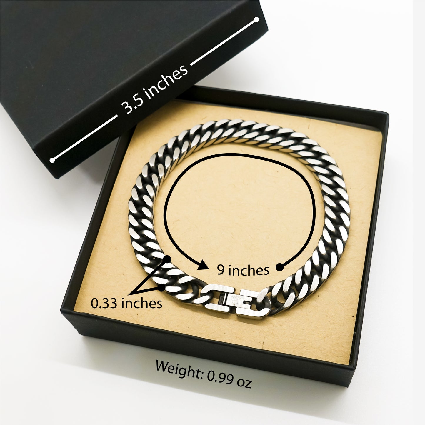Gift For StepSon | Cuban Link Stainless Steel Chain Bracelet