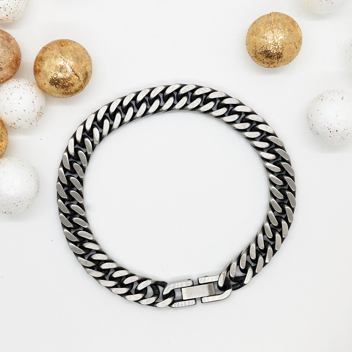 Gift For Husband | Cuban Link Stainless Steel Chain Bracelet From Wife