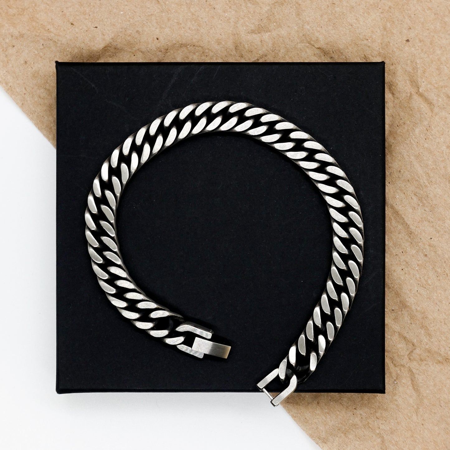 Gift For Husband | Cuban Link Stainless Steel Chain Bracelet - I Love You