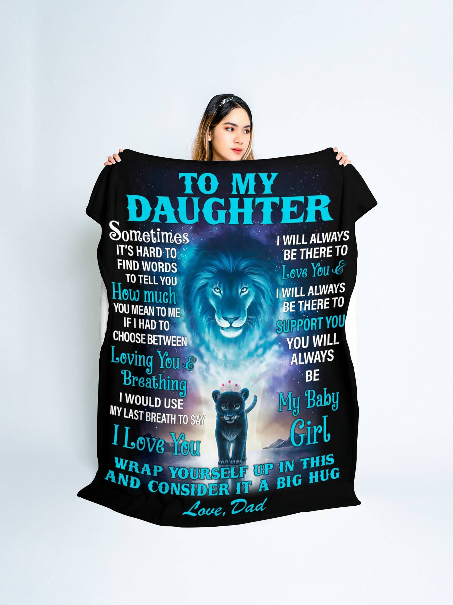 To My Daughter | Princess Cub Throw Blanket 50x60 | From Dad