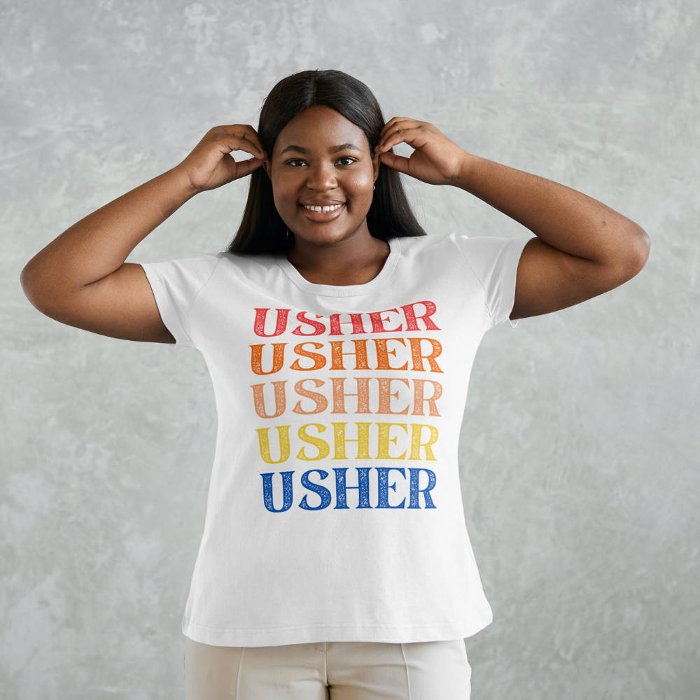 Usher Distressed Colorful T-Shirt