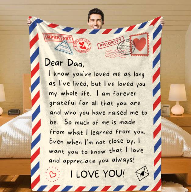 Gift For Dad | Dad Appreciation Blanket From Kids