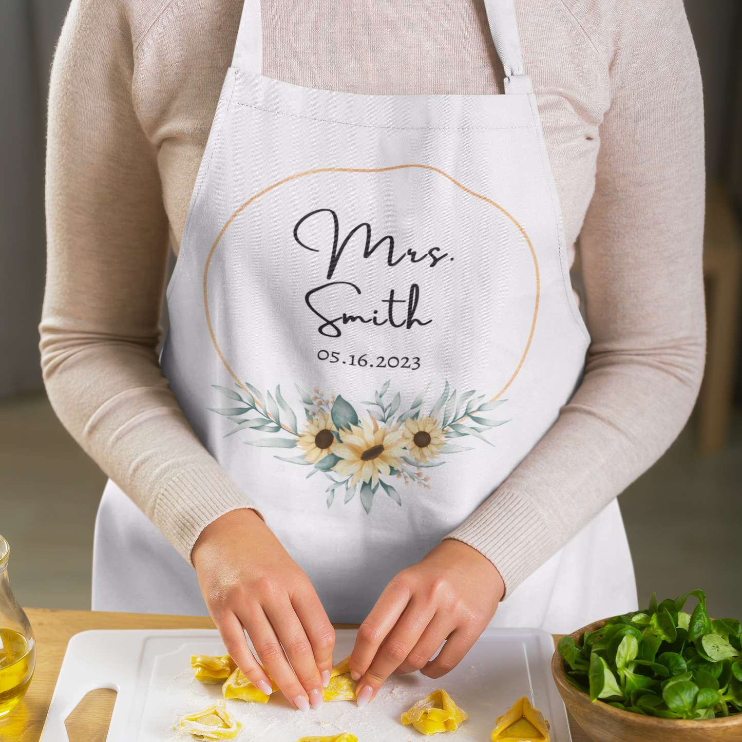 Gift For Bride | Mrs. Sunflower Personalized Apron