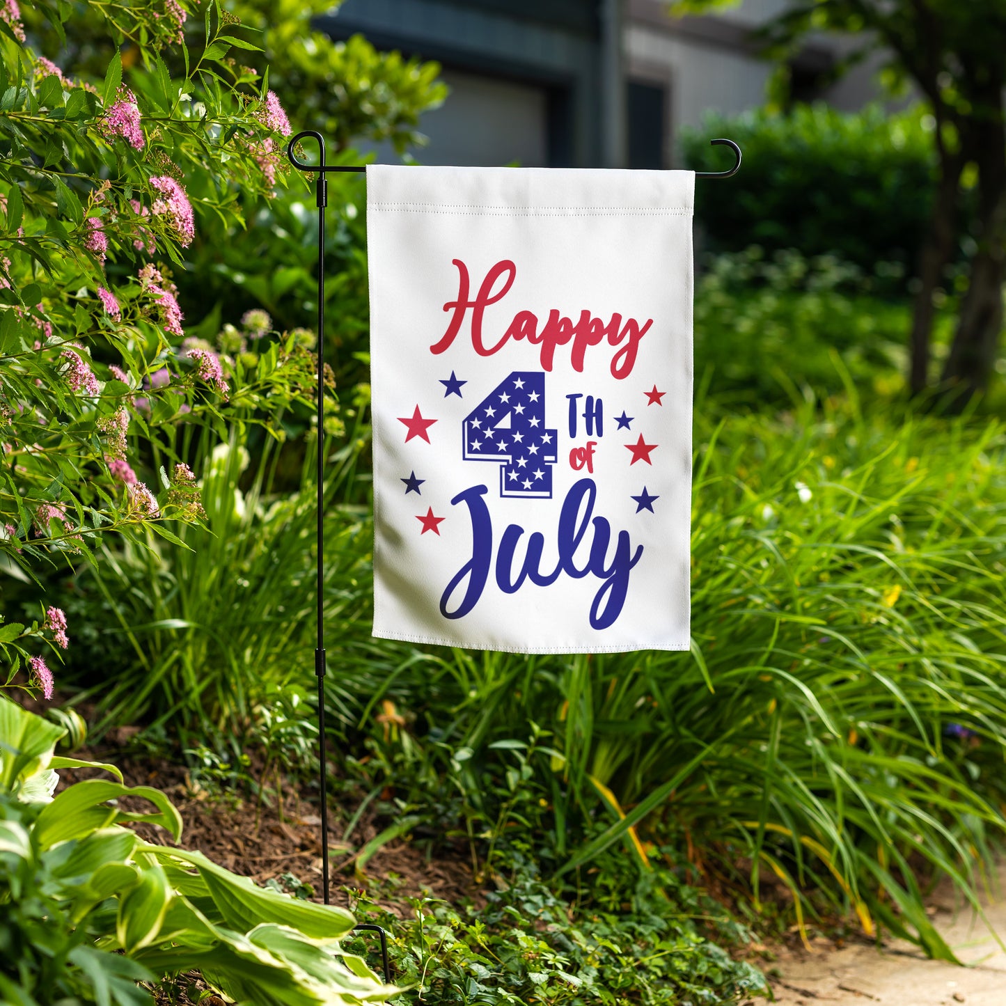 4th of July Red and Blue Stars Garden Flag
