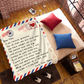 Gift For Mom | Mom Forever Grateful Personalized Letter Postcard Throw Blanket 50x60 From Son