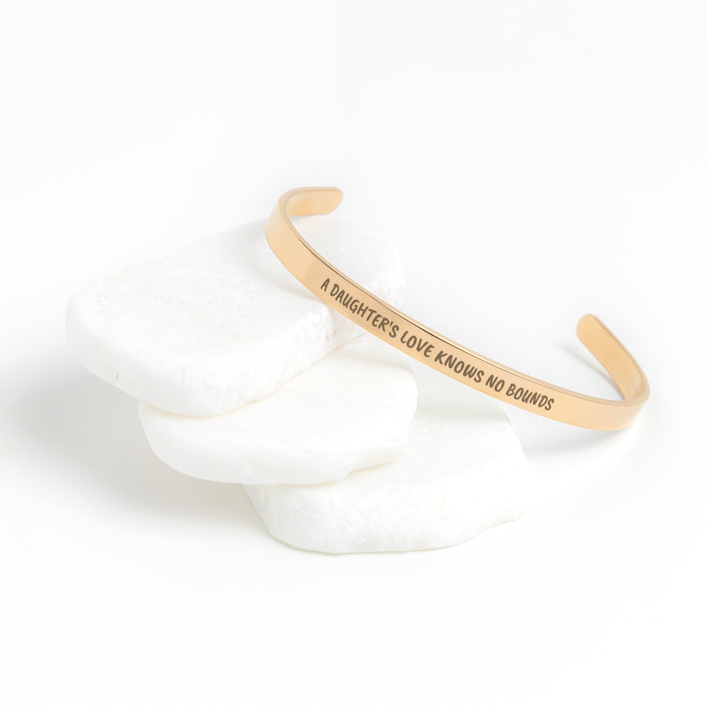 A Daughter's Love Knows No Bounds Cuff Bracelet | Gift To Daughter | From Mom | From Dad