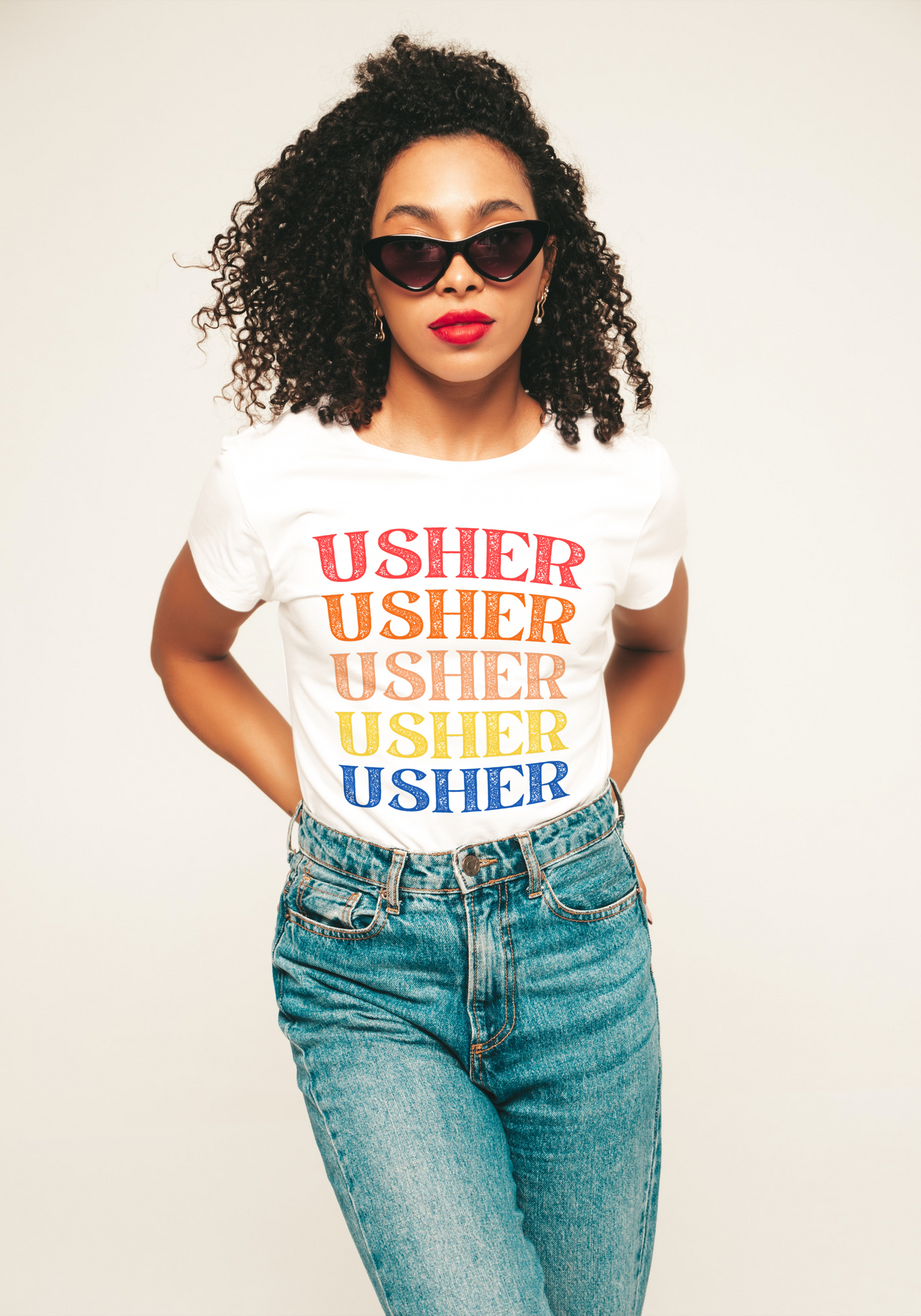 Usher Distressed Colorful T-Shirt