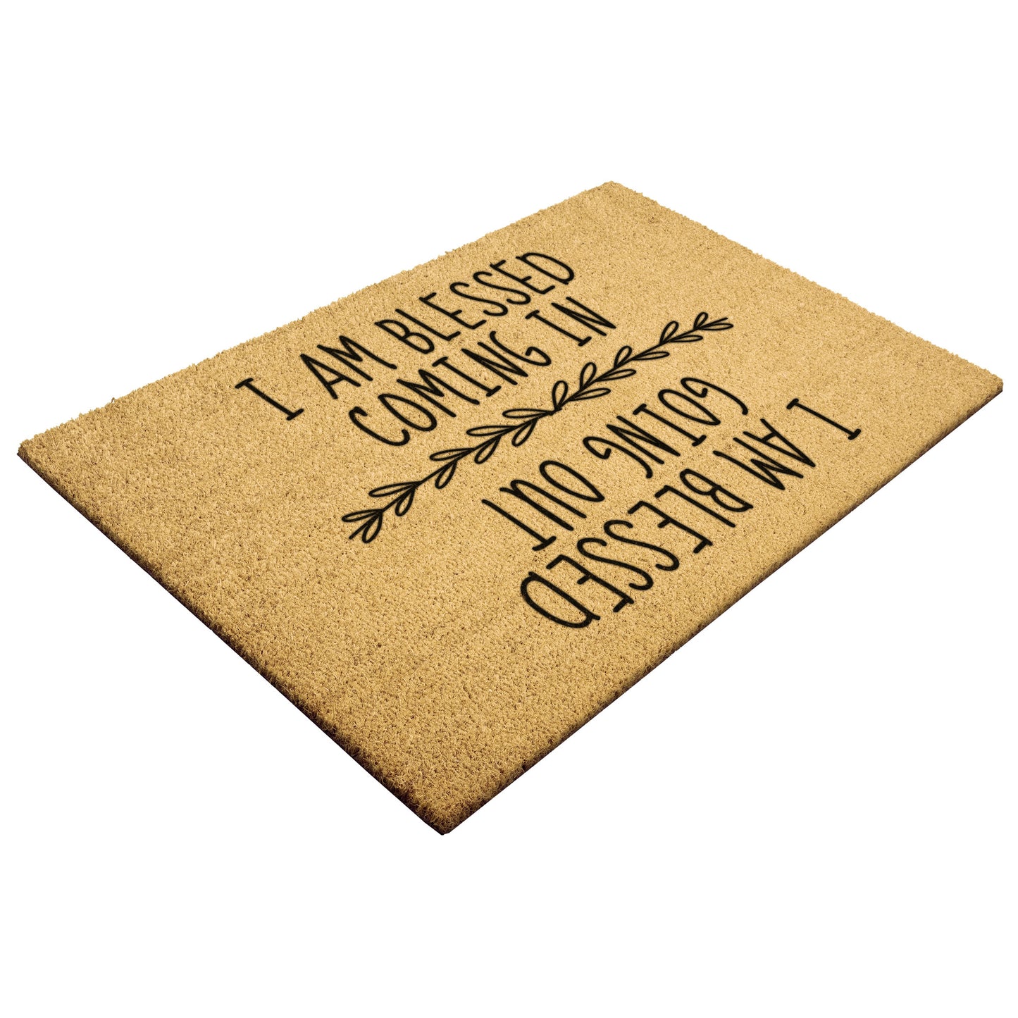 Blessed Coming In Blessed Going Out Outdoor Golden Coir Doormat
