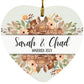 Personalized Marriage Year Ornament - Neutral Flowers