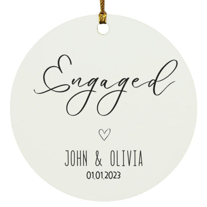 Personalized Engagement Date Circle Ornament