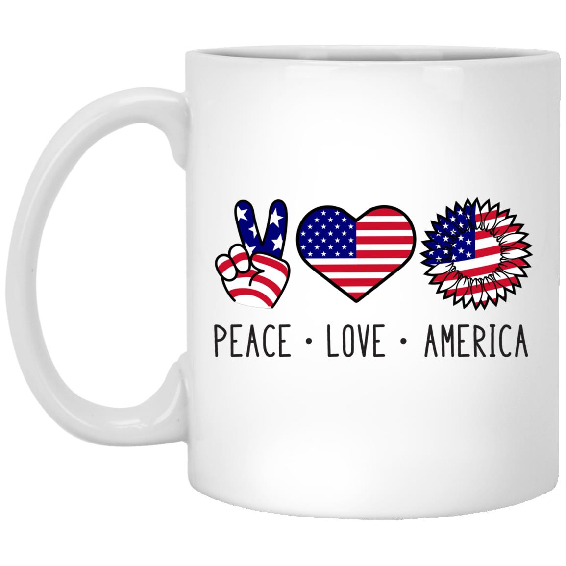 Peace Love America Mug