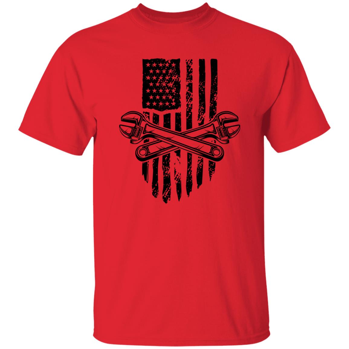 Wrench Tool American Flag T-Shirt