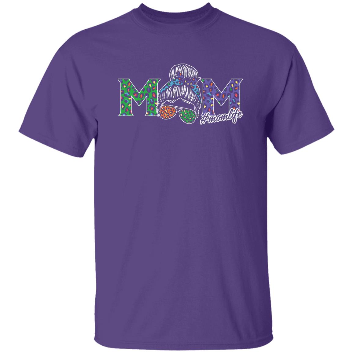 Gift For Mom | Colorful Leopard Print Mom Life T-Shirt