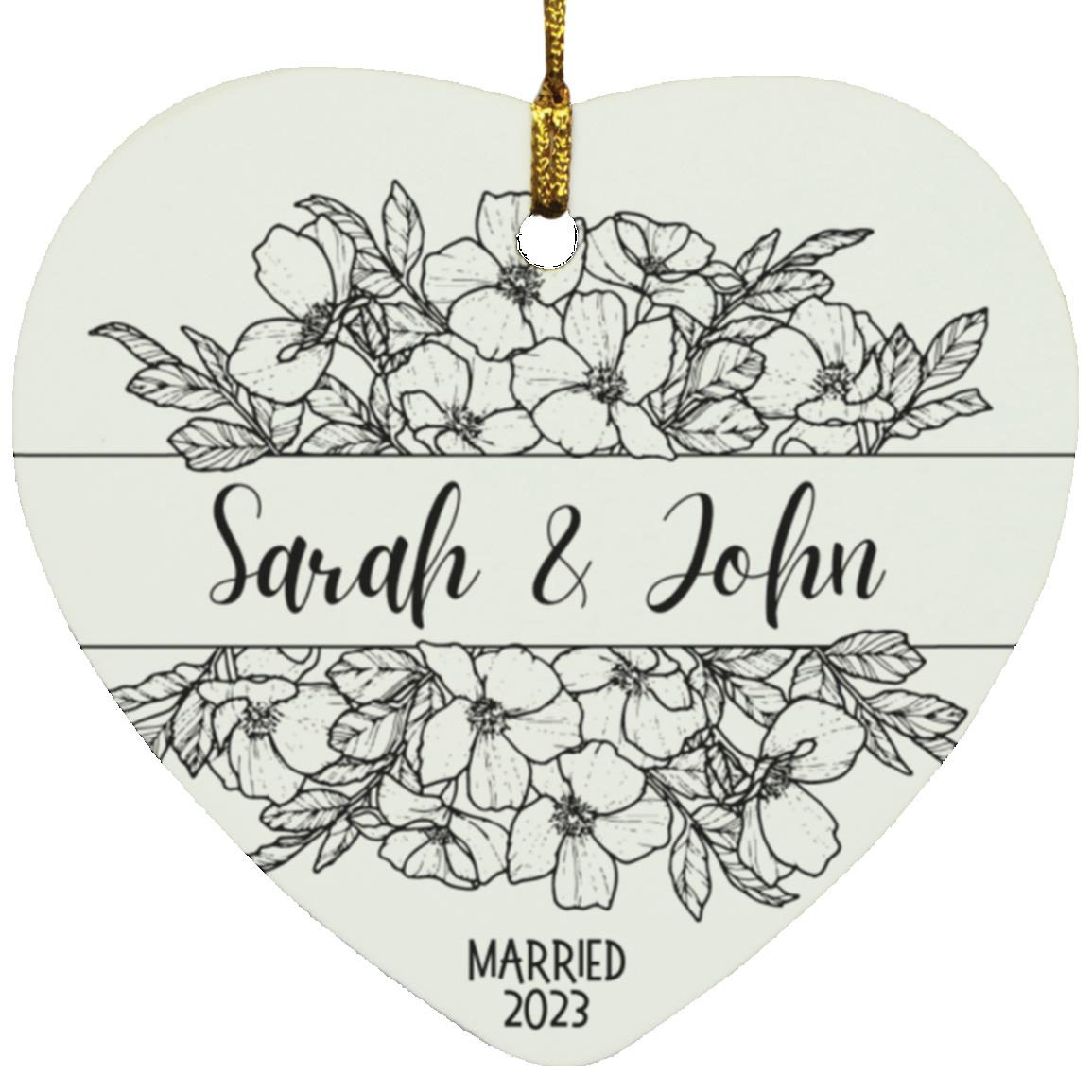 Personalized Marriage Year Ornament - Black & White