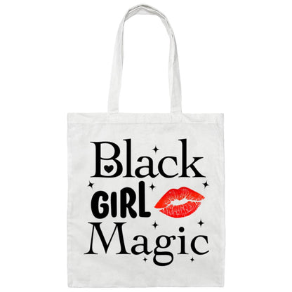 Black Girl Magic - Red Lips Canvas Tote Bag