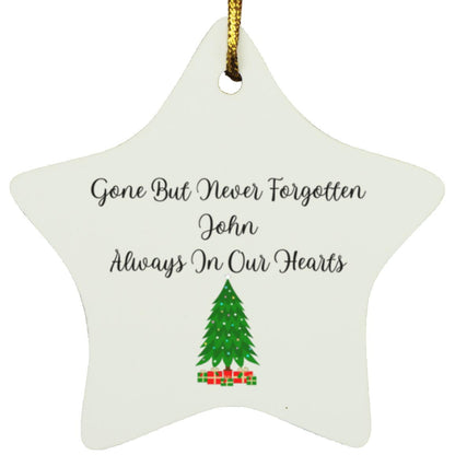 Gone But Never Forgotten Personalized Christmas Tree Star Ornament