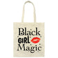 Black Girl Magic - Red Lips Canvas Tote Bag