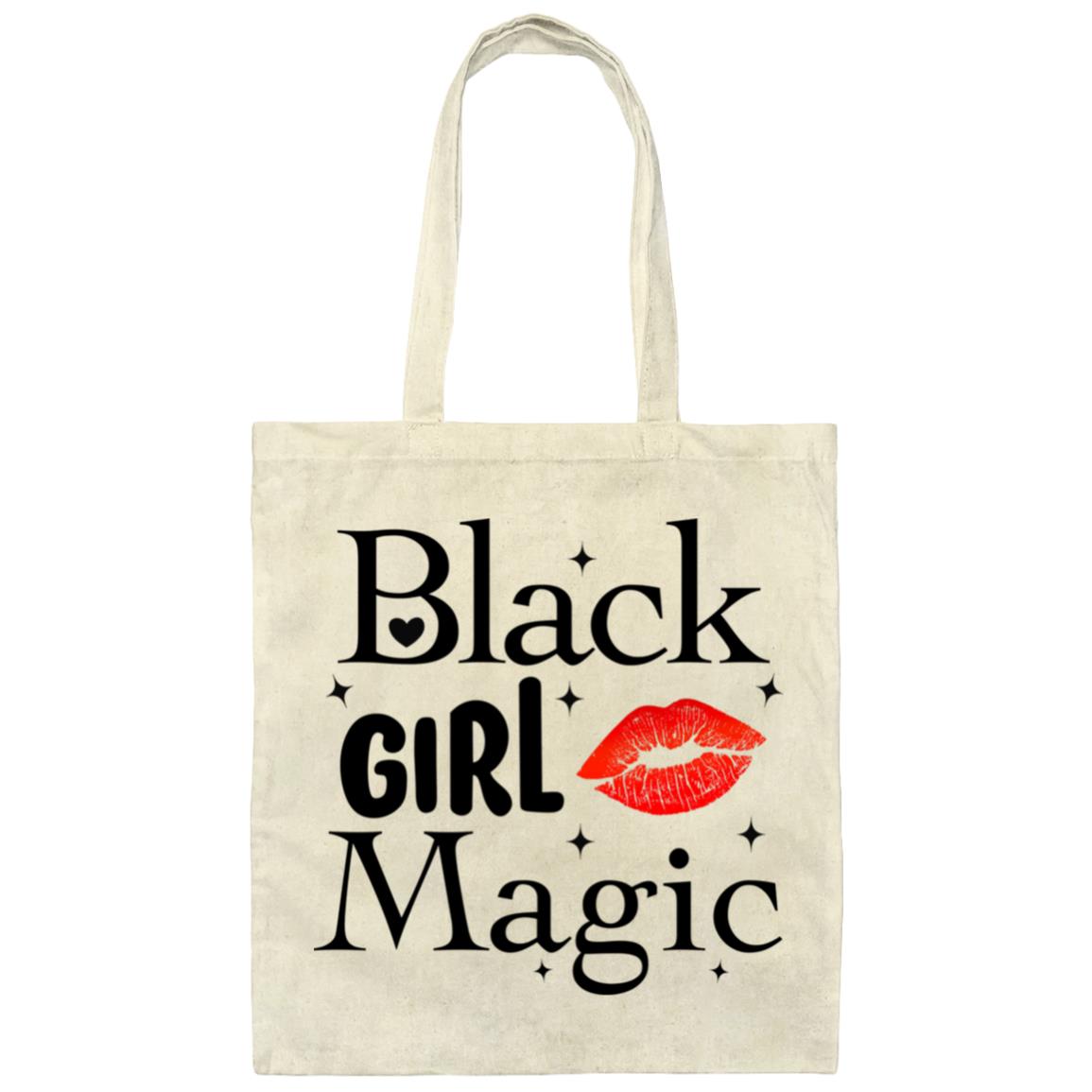 Black Girl Magic - Red Lips Canvas Tote Bag