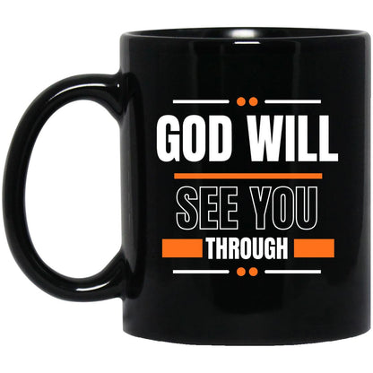 God Will See You Through Mug - Orange