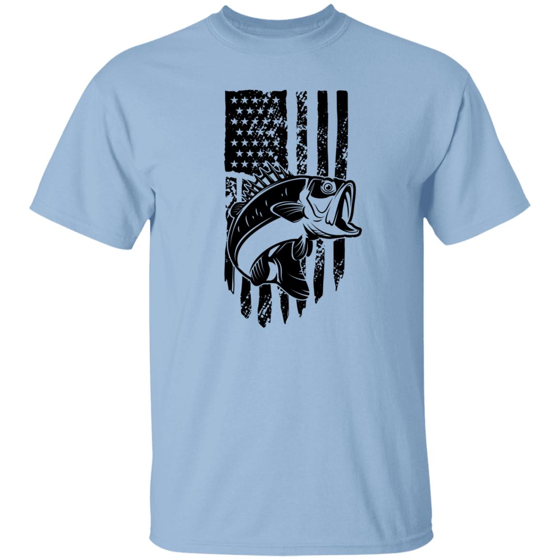 Bass Fish American Flag T-Shirt