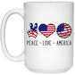 Peace Love America Mug
