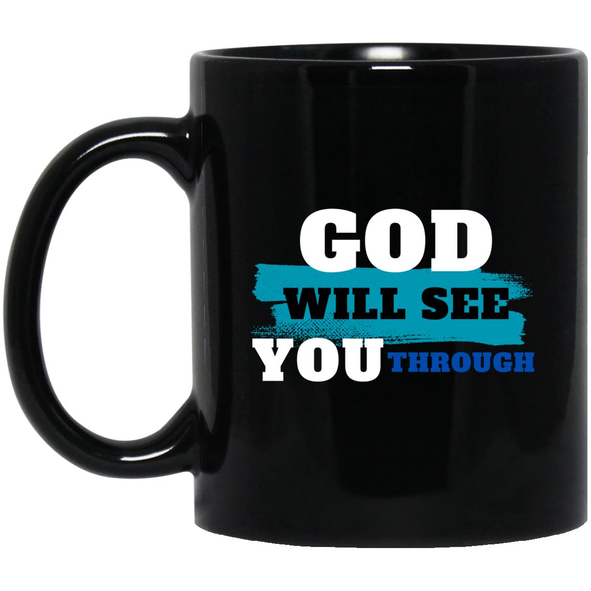 God Will See You Through Mugs - Blue