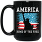 America Home of the Free Liberty Black Mug