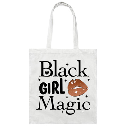 Black Girl Magic - Brown Lips Canvas Tote Bag