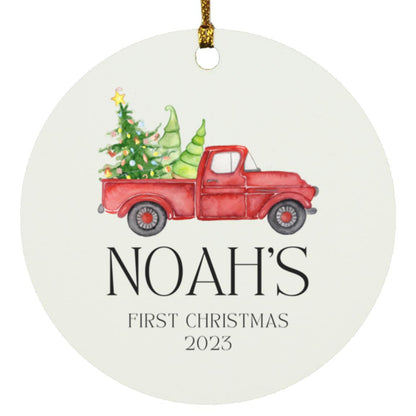 First Christmas Personalized Circle Ornament