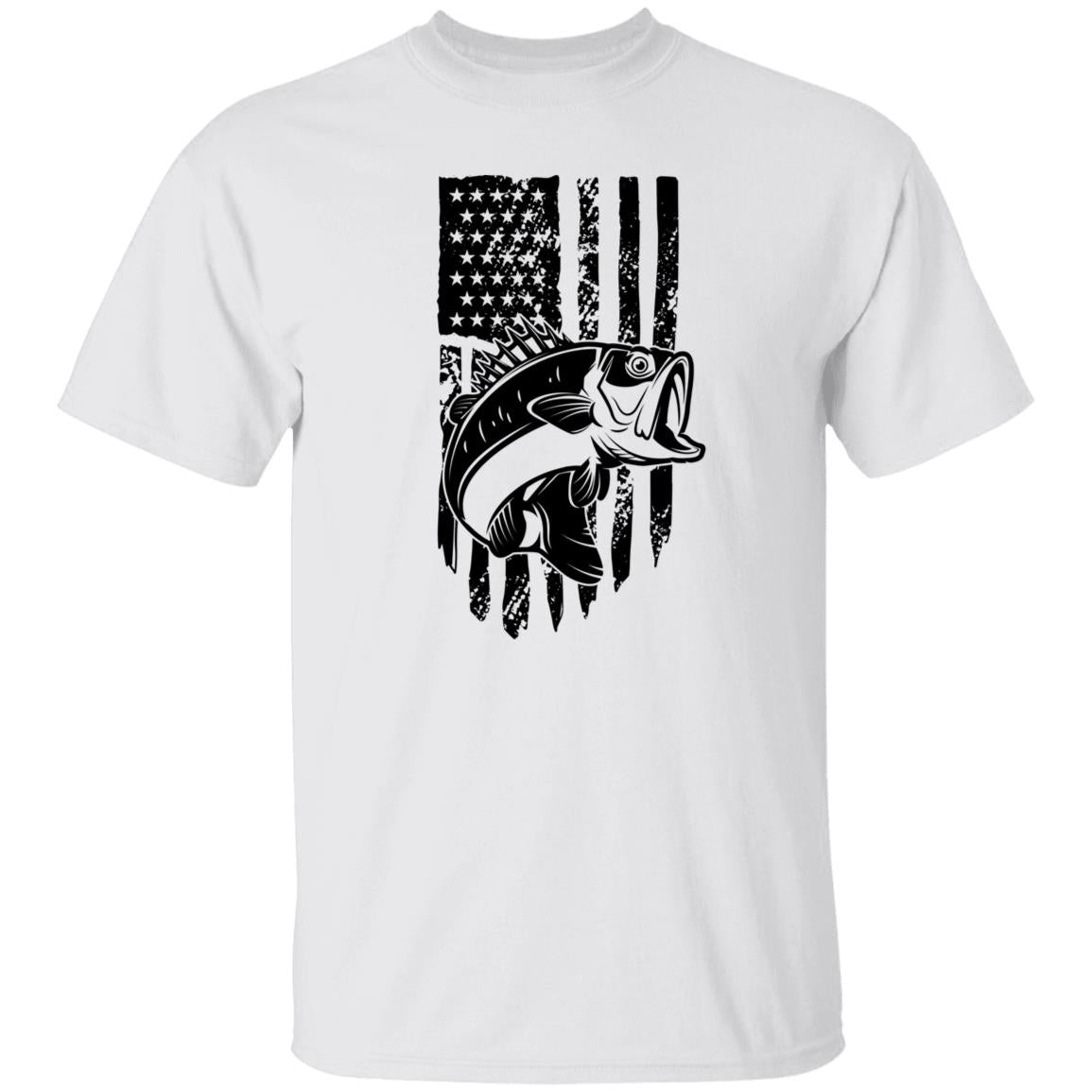 Bass Fish American Flag T-Shirt
