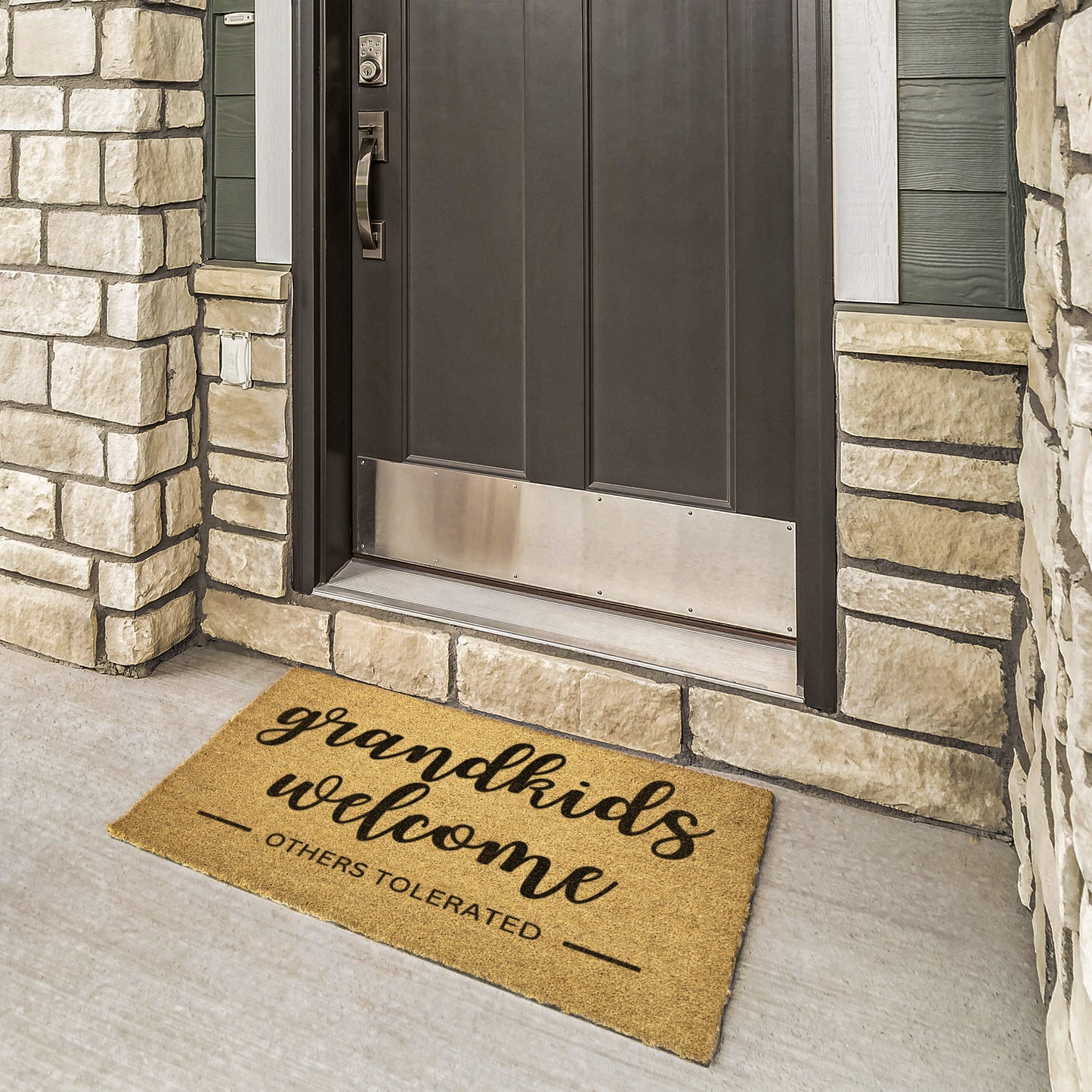 Grandkids Welcome Outdoor Golden Coir Doormat