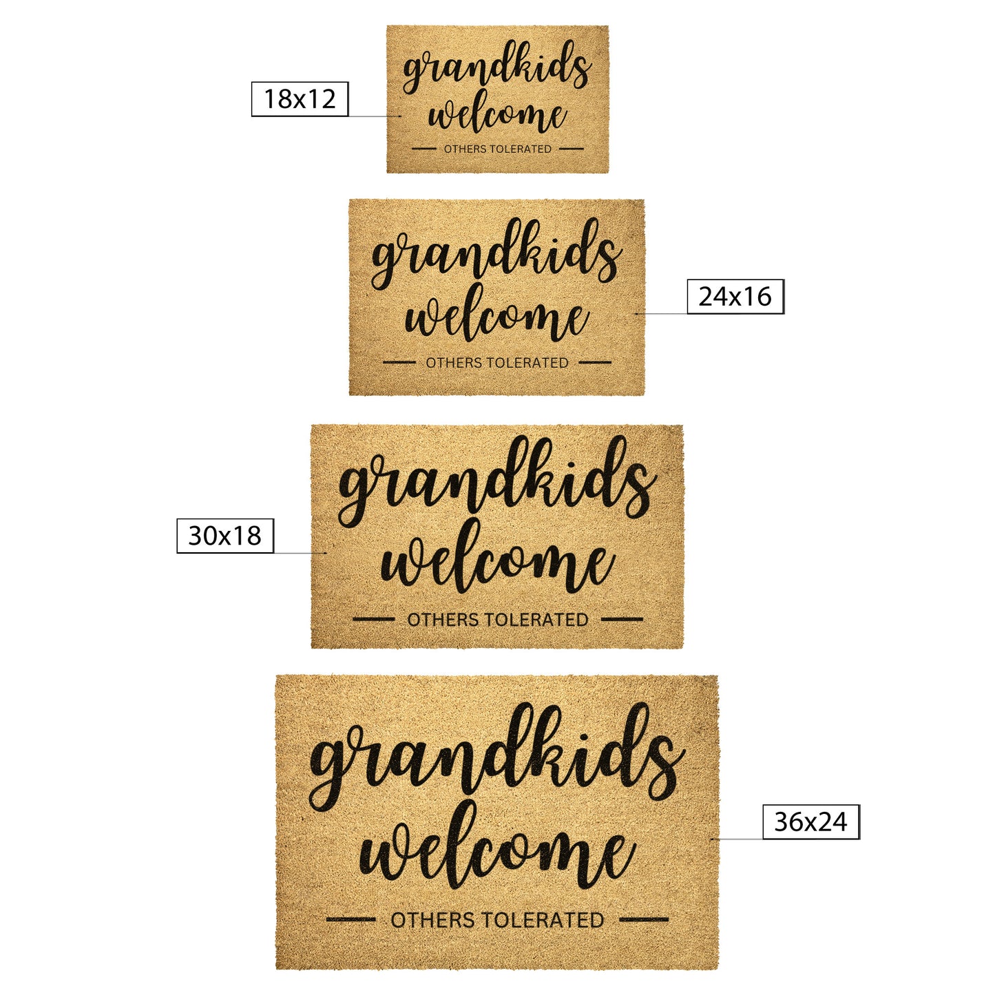 Grandkids Welcome Outdoor Golden Coir Doormat