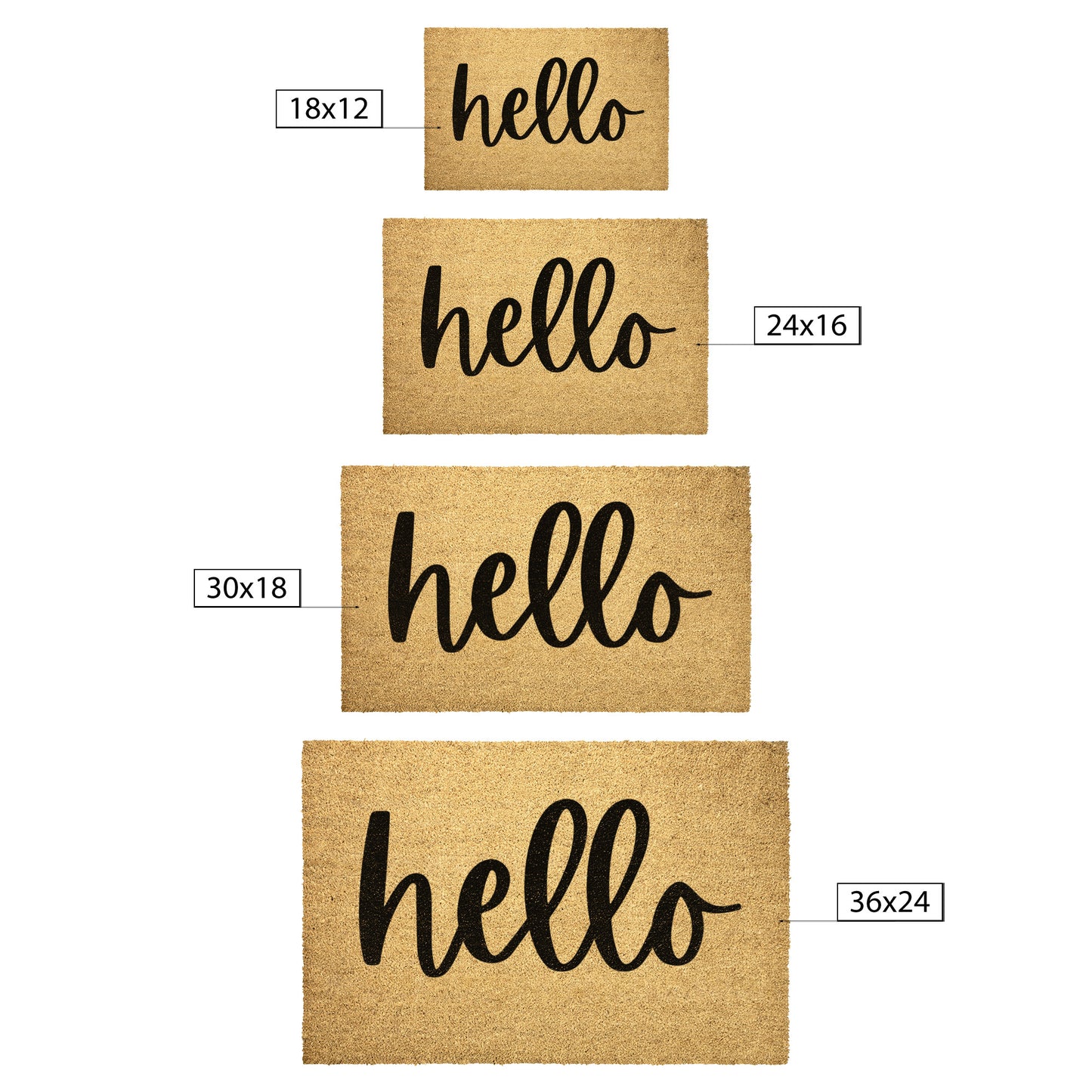 Hello Outdoor Golden Coir Doormat