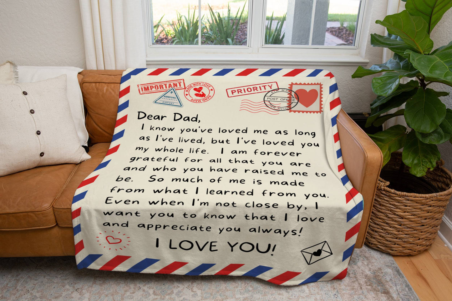 Gift For Dad | Dad Appreciation Blanket From Kids