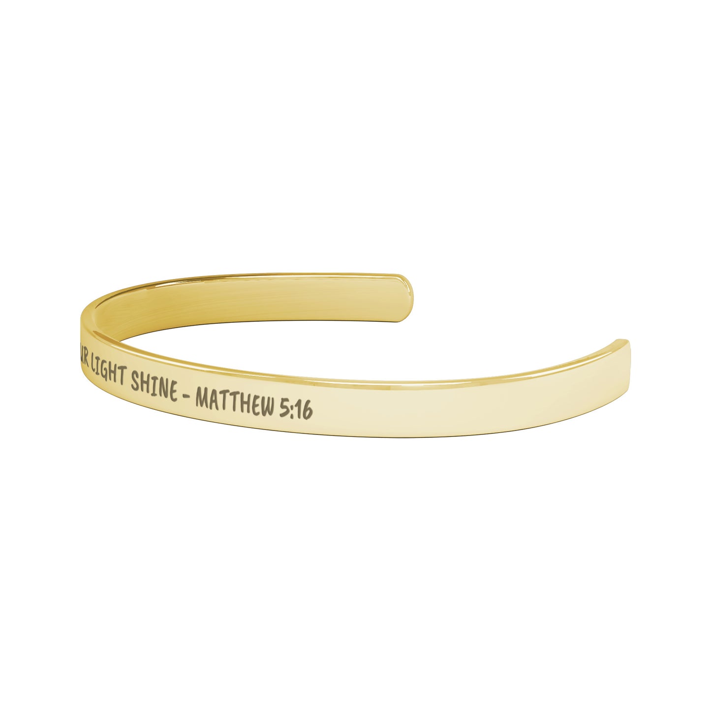 Let Your Light Shine - Matthew 5:16 Cuff Bracelet