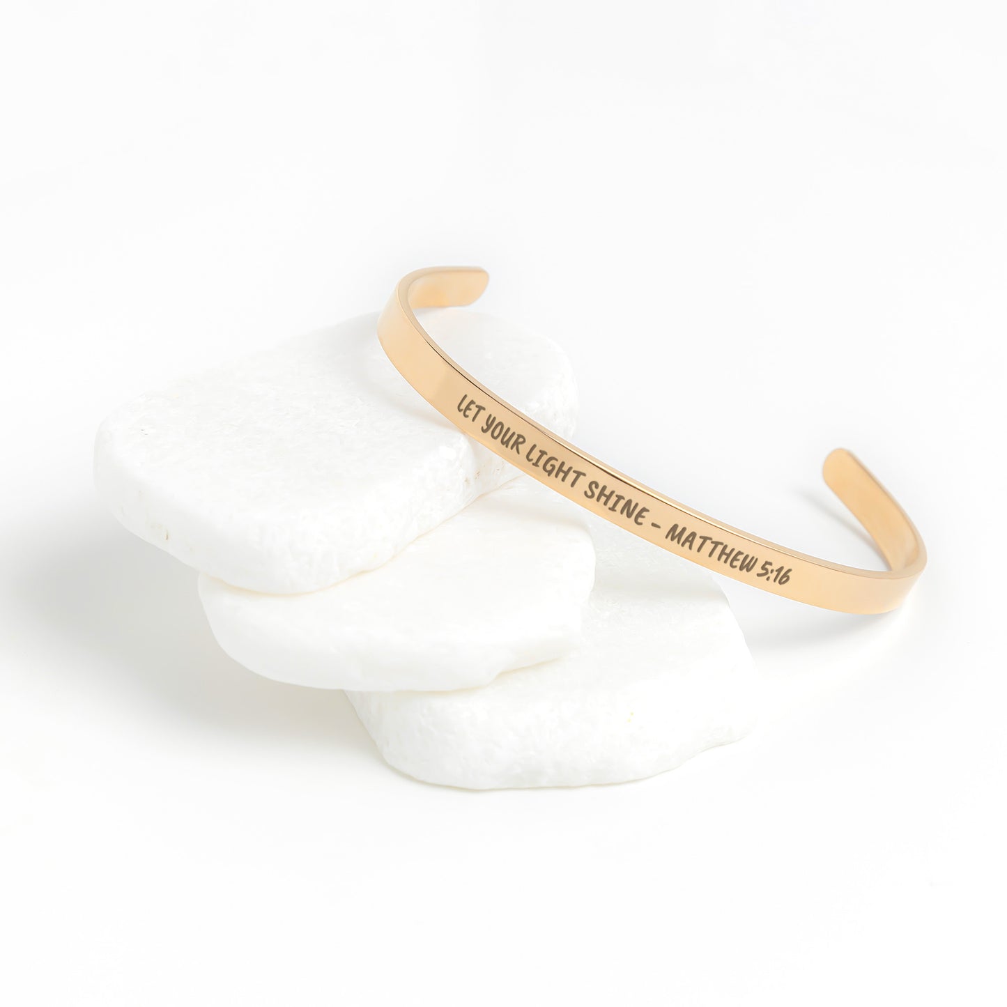 Let Your Light Shine - Matthew 5:16 Cuff Bracelet