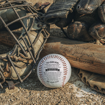Gift To Son | Win Or Learn Baseball Gift From Mom & Dad