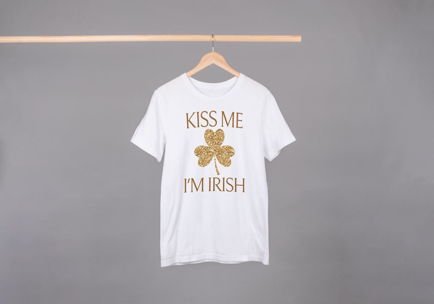 Gold Clover Kiss Me I'm Irish T-Shirt