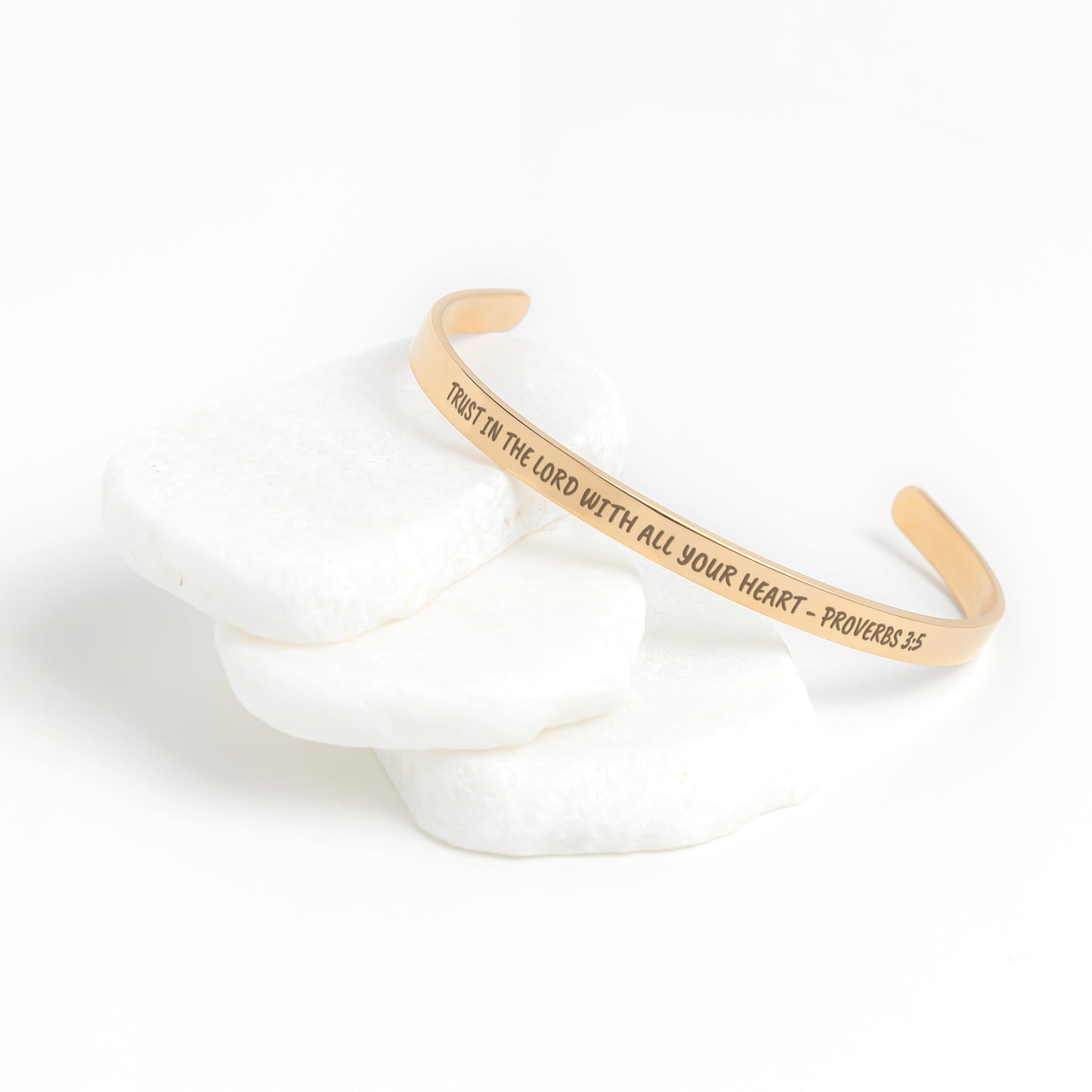 Trust In The Lord With All Your Heart - Proverbs 3:5 Cuff Bracelet
