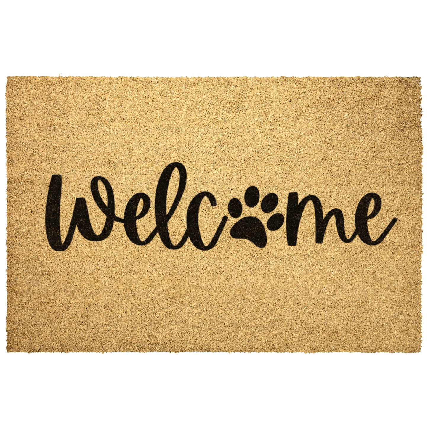 Welcome Animal Paw Outdoor Golden Coir Doormat